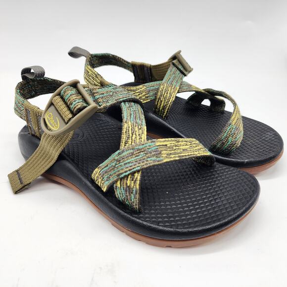 Chaco Kid's Z/1 Eco Tread Sandals Green Black Youth Size 1 - Picture 1 of 8